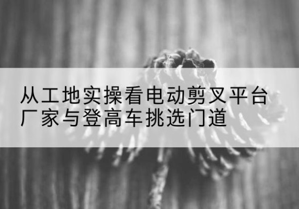 六盘水电动剪叉升降平台厂家-从工地实操看电动剪叉平台厂家与登高车挑选门道